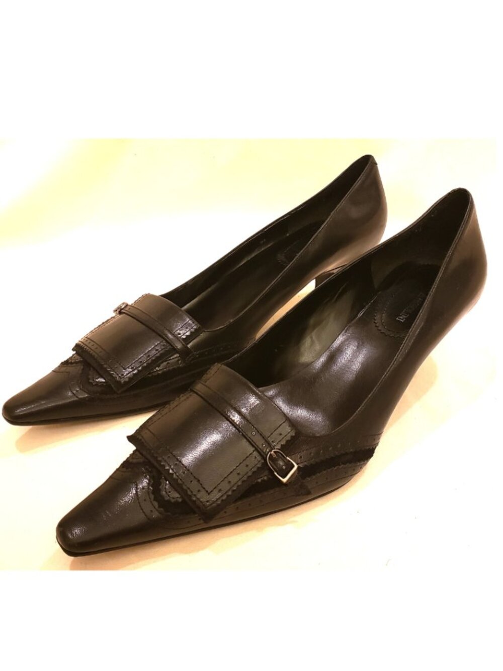 Enzo Angiolini Italy Pump Heel Dress Shoes Sz-10M Black Leather